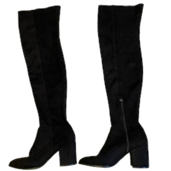 Steve Madden Jacey over-the-Knee Black Microsuede Boots Women's Size 7.5 - Picture 8 of 11
